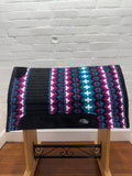 Ortho Equine Saddle Blanket - Black, Pink & Turquoise