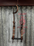 Tooled Beaded Leather One Ear Headstall (TCCWR-6066)