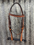 Leather Headstall - 5/8" Golden Spider Stamp