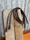 7" X 5/8" Smooth Leather Split Reins (Deep Brown)