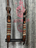 Tooled Beaded Leather One Ear Headstall (TCCWR-6066)