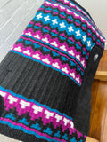 Ortho Equine Saddle Blanket - Black, Pink & Turquoise