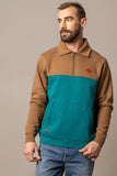 Kimes Ranch Pullover - Diamond Head Quarter Zip (Brown & Teal)