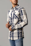 Kimes Ranch - Men's Long Sleeved Shirt Double R (Navy)