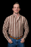 Ferrell - Pearl Snap Long Sleeve Shirt (The Atlas Brown)