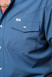 Ferrell - Pearl Snap Long Sleeve Shirt (Core Blue)