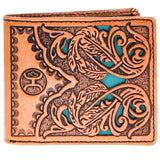 Hooey Phoenix Leather Wallet - Tan/Turquoise