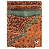 Hooey Sawyer Leather Wallet -  Brown/Turquoise