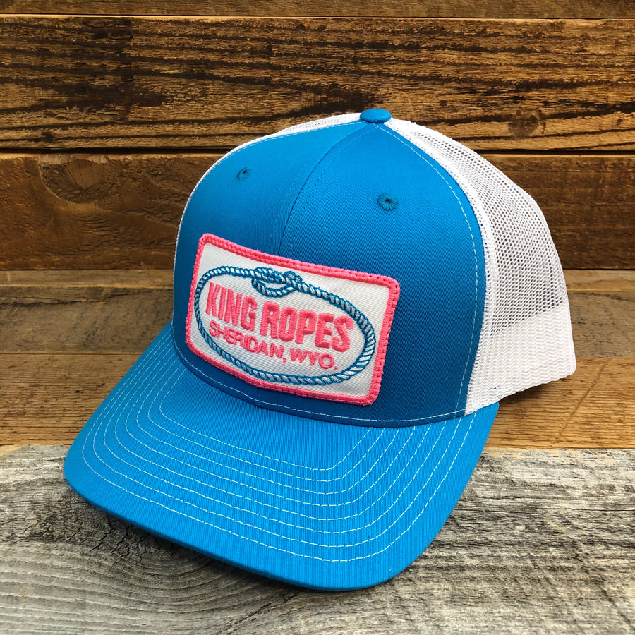 King Ropes Patch Trucker Cap Cyan The Cowboy's Closet