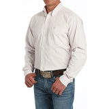 Cinch Men's Western Shirt - White & Pink Check (MTW1105912)
