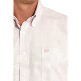Cinch Men's Western Shirt - White & Pink Check (MTW1105912)