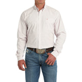 Cinch Men's Western Shirt - White & Pink Check (MTW1105912)