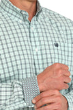 Cinch Men's Western Shirt - Turquoise Check (MTW1105931)