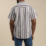Sendero Provisions Co - Serape Pearl Snap Short Sleeve Shirt (Sky/Brown)