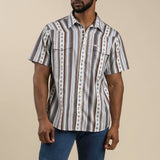 Sendero Provisions Co - Serape Pearl Snap Short Sleeve Shirt (Sky/Brown)