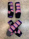 Set Of 4 Ortho Equine Complete Comfort Boots - Black with Purple Binding & Aztec Straps