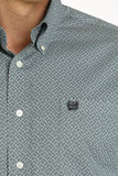 Cinch Men's Western Shirt - Green Geometric MTW1105758