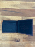 Men's Leather Wallet - Card Wallet with Aztec Stitching