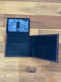 Men's Leather Wallet - Card Wallet with Aztec Stitching