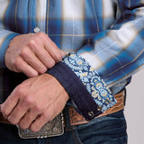 Stetson Men's Western Long Sleeved Shirt - Plaid Blue (11-01-579-4030 BU)
