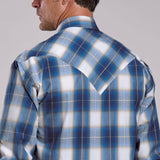 Stetson Men's Western Long Sleeved Shirt - Plaid Blue (11-01-579-4030 BU)