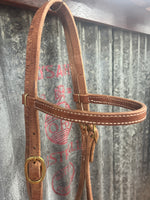 Straight Browband Headstall - Brass Snap Ends