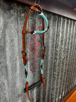 Beaded Leather One Ear Headstall (TCC74060)