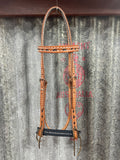 Leather Headstall - Brown Buckstitch