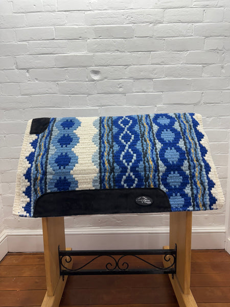 Ortho Equine Saddle Blanket - Riverland Cream & Blue