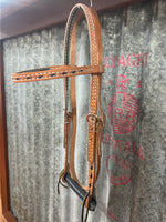 Leather Headstall - Brown Buckstitch