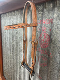 Leather Headstall - Brown Buckstitch