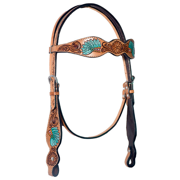 Indian Western Headstall - Brown