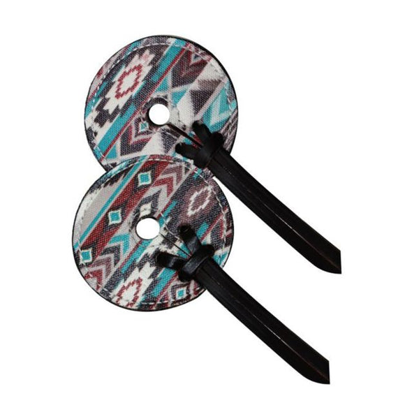 Leather Bit Guard - Teal & Brown Navajo