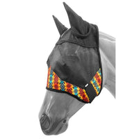 Fly Mask W/ Ears - Yellow, Blue & Red Aztec