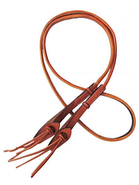 Round Roping Reins With Leather Loop Ends