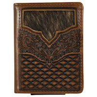 Men's Leather Wallet - Card Wallet with Brindle Cowhide