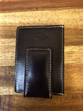 Justin Slim Card Wallet - Dark Brown Floral Tooling