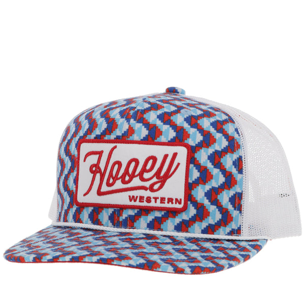 Hooey Lakota Cap - Blue/Red & White