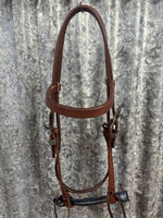 Oiled Harness Browband Headstall With Cowboy Gambler Buckle