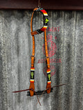 Beaded Leather One Ear Headstall (TCC14283)