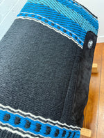 Ortho Equine Saddle Blanket - Bar 8 Black & Turquoise