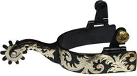 Large Shank Black Inlay Spurs