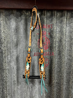 Feather Tooled Leather One Ear Headstall (TCC14071)