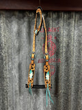 Feather Tooled Leather One Ear Headstall (TCC14071)