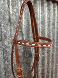 Leather Stitched Browband Headstall