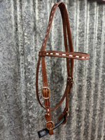Leather Stitched Browband Headstall