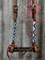 Beaded Leather One Ear Headstall (TCCAJ-644)