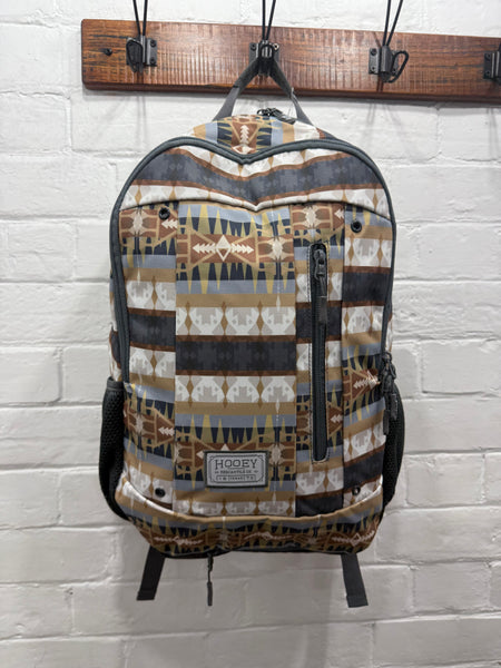 Hooey Rockstar Backpack Charcoal/Tan with Comanche Pattern