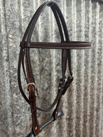 Leather Headstall - 5/8" Rosewood Spider Stamp