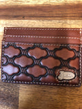 Justin Slim Card Wallet - Barbed Wire Embossed